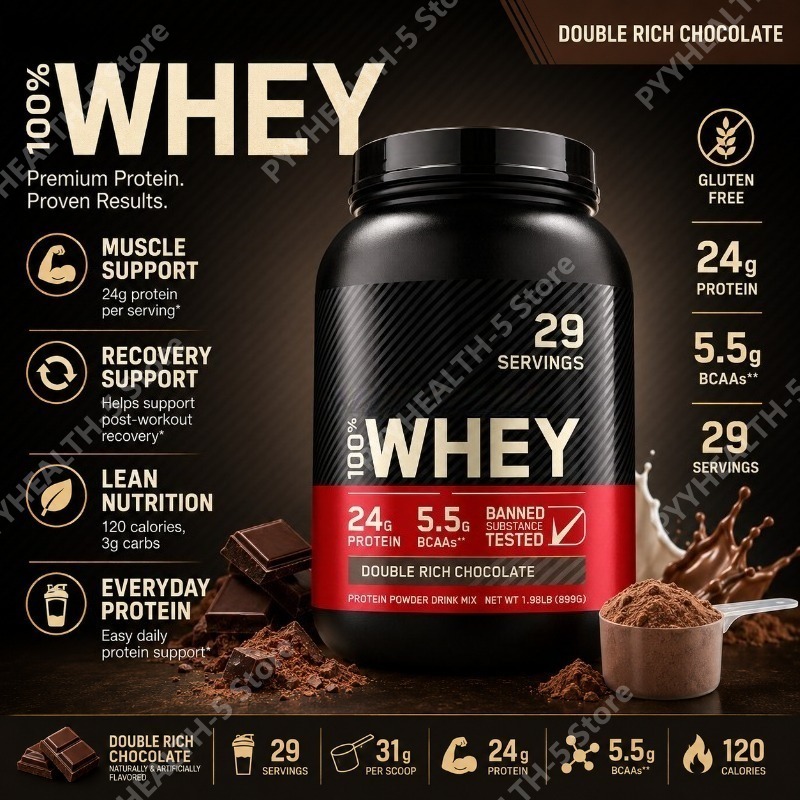 Fitness Nutrition Whey Protein - Bubuk Protein Whey Rasa Cokelat Ganda