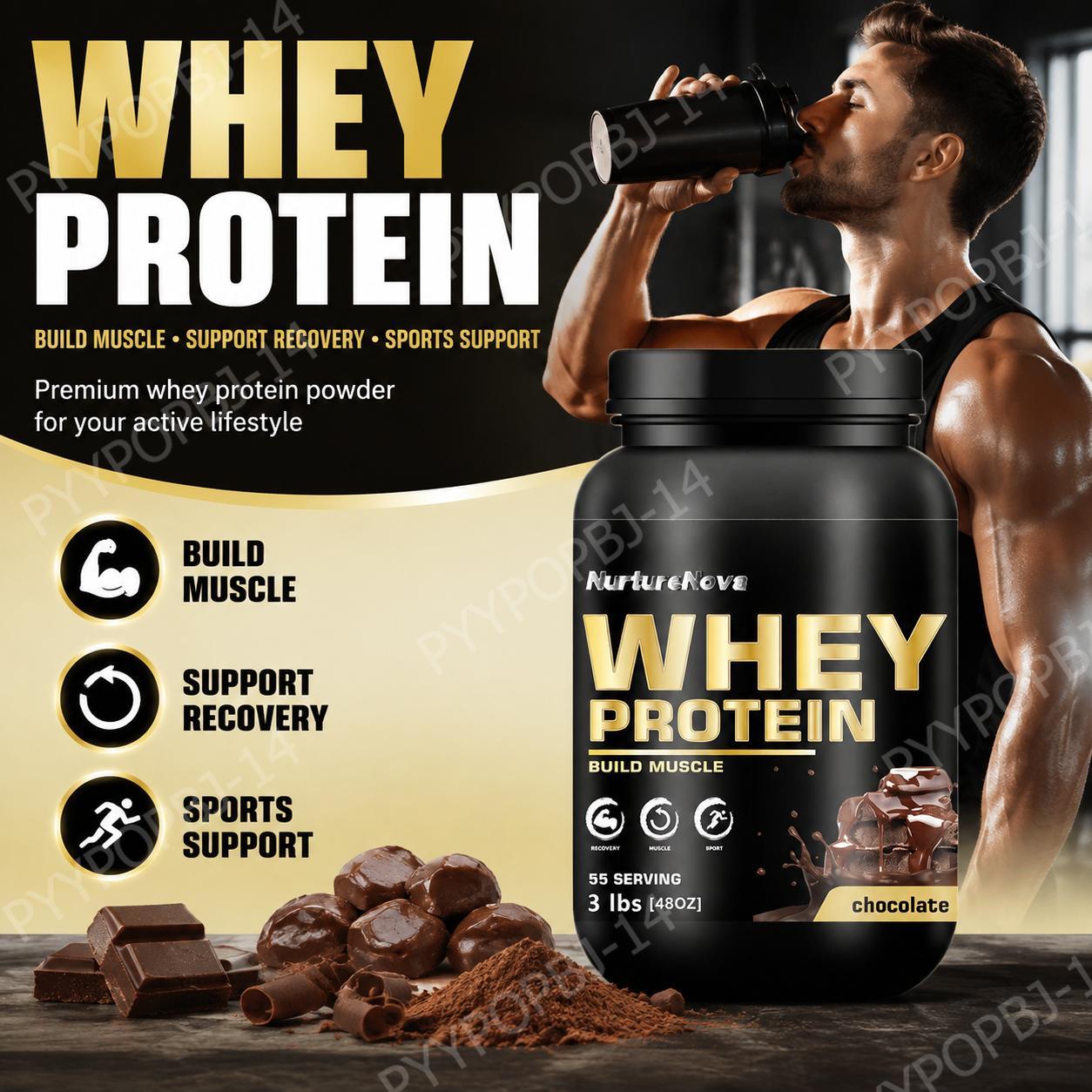 Fitness Nutrition Whey Protein - NurtureNova Bubuk Protein Whey Cokelat 30g