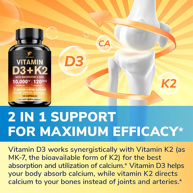 Suplemen Vitamin D3 K2 10000IU - Nutrition Zinc ulasan dan harga