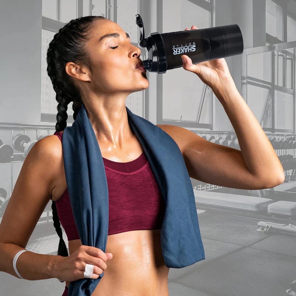 Botol pengocok Protein 3 tingk - Protein Shaker Bottle ulasan dan harga