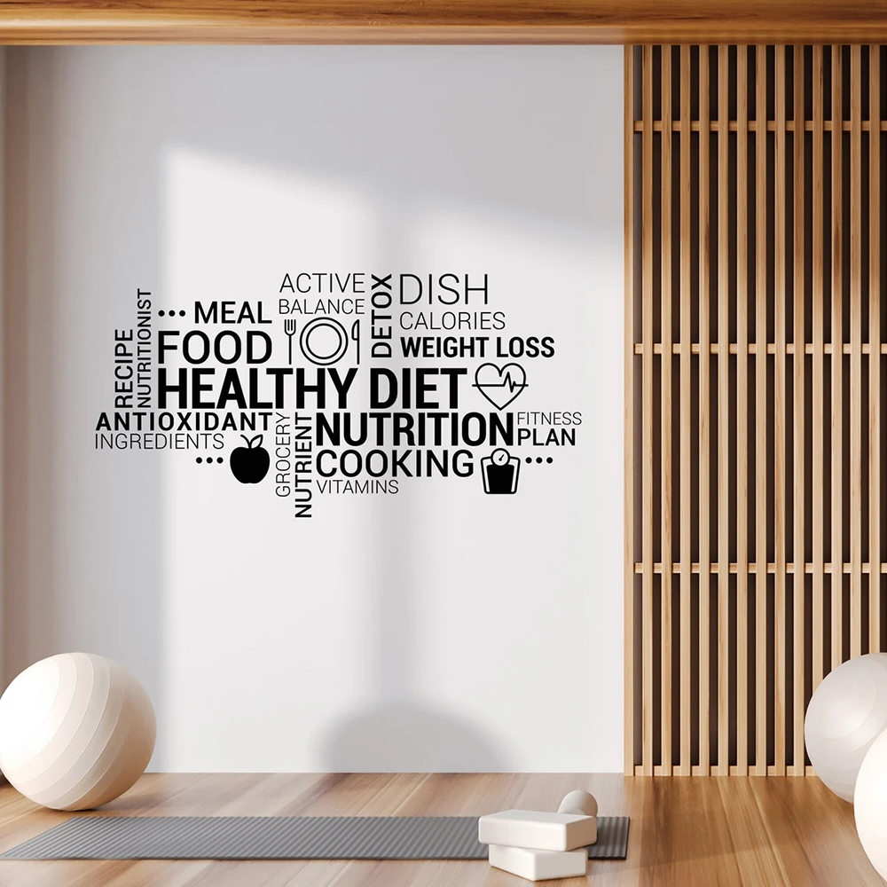Stiker Dinding Vinil Makan Seh - Nutrition Fitness Gym ulasan dan harga